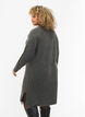 Ribbed Knit Dress met col, Dark Grey Melange, Model image number 1