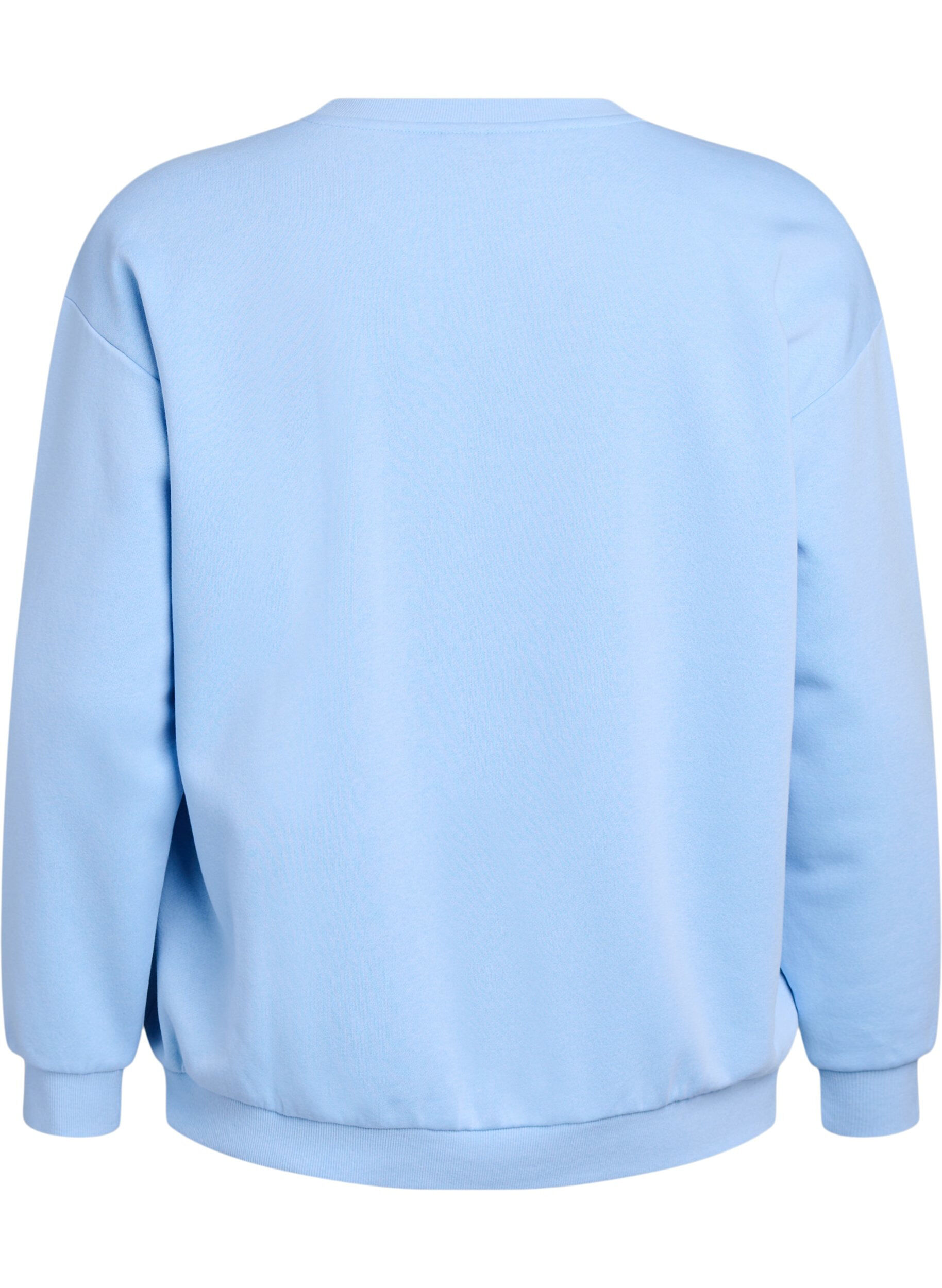 Zizzi Sweatshirt avec motif &agrave; l'avant, Bleu Clair, Packshot image number 1