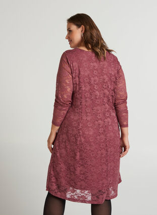 Kanten jurk, Rose Brown, Model image number 0