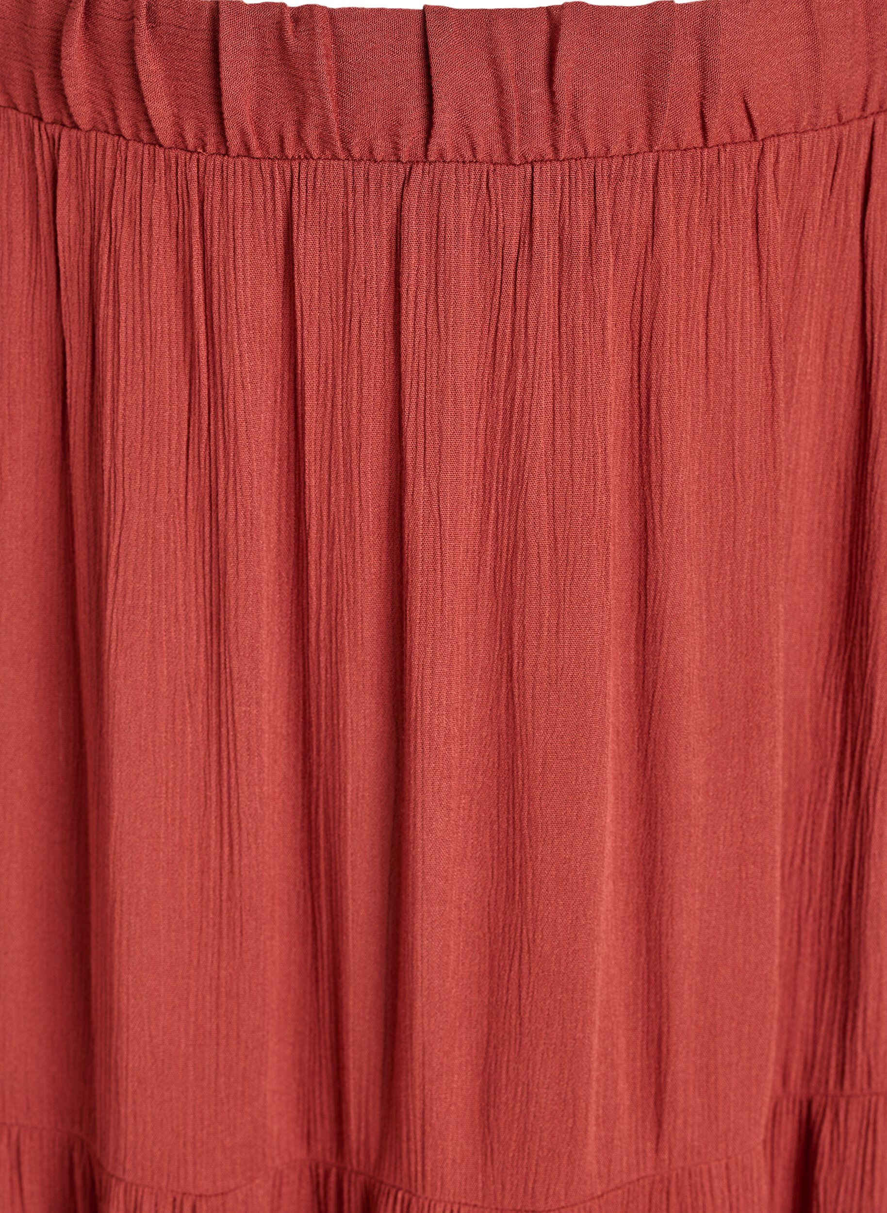 ZizziLange rok met elastiek in de taille, Rood, Packshot image number 2