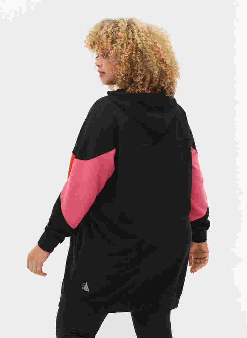 Sweat-shirt coloré avec poches, Black, Model image number 1