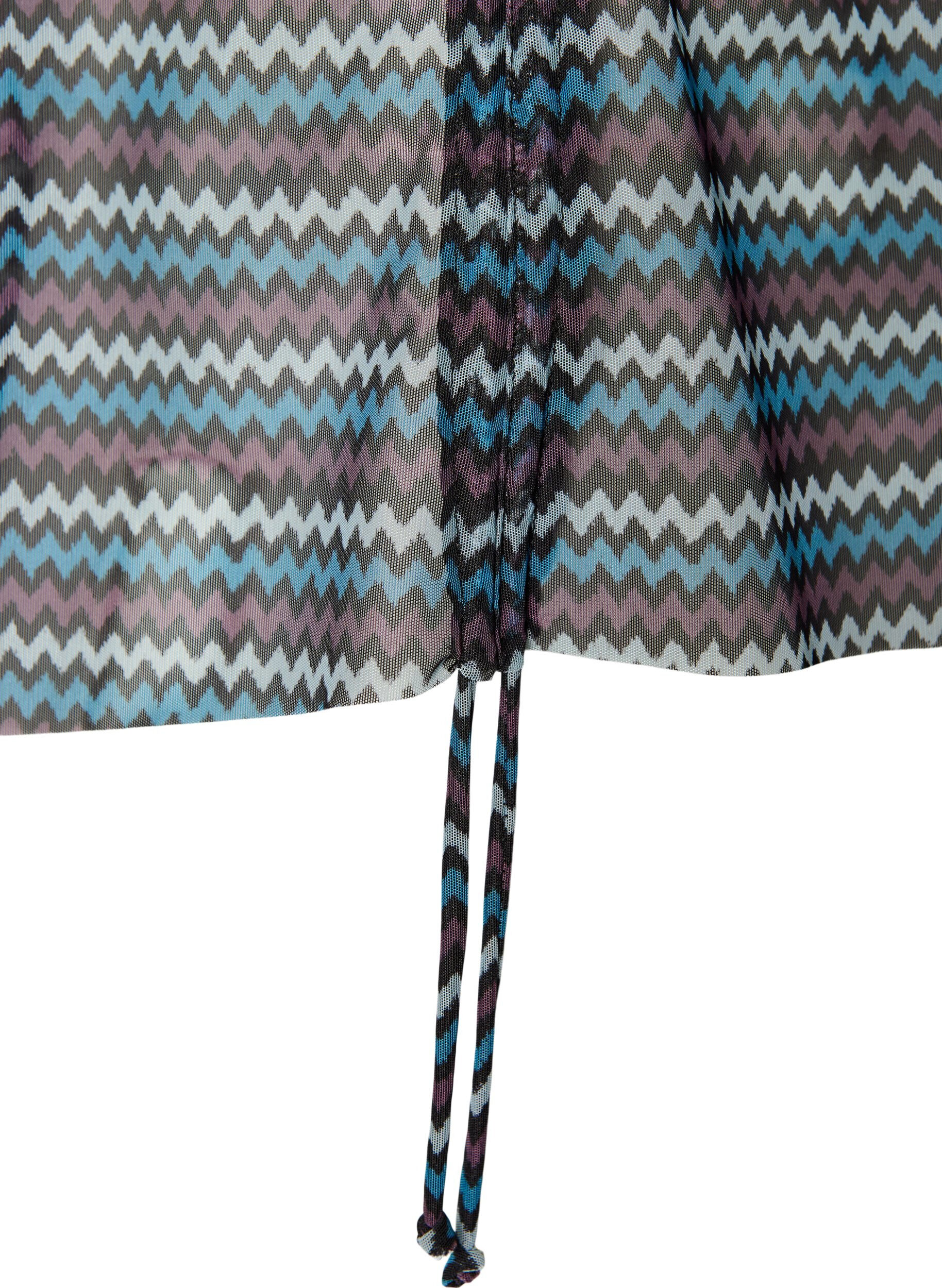 ZizziTankinitop met patroon en beugel en gekruiste banden, Blauw, Packshot image number 3