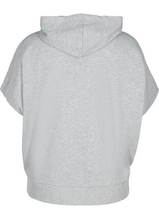 Sweatshirt met korte mouwen en ritssluiting, Light Grey Melange, Packshot image number 1