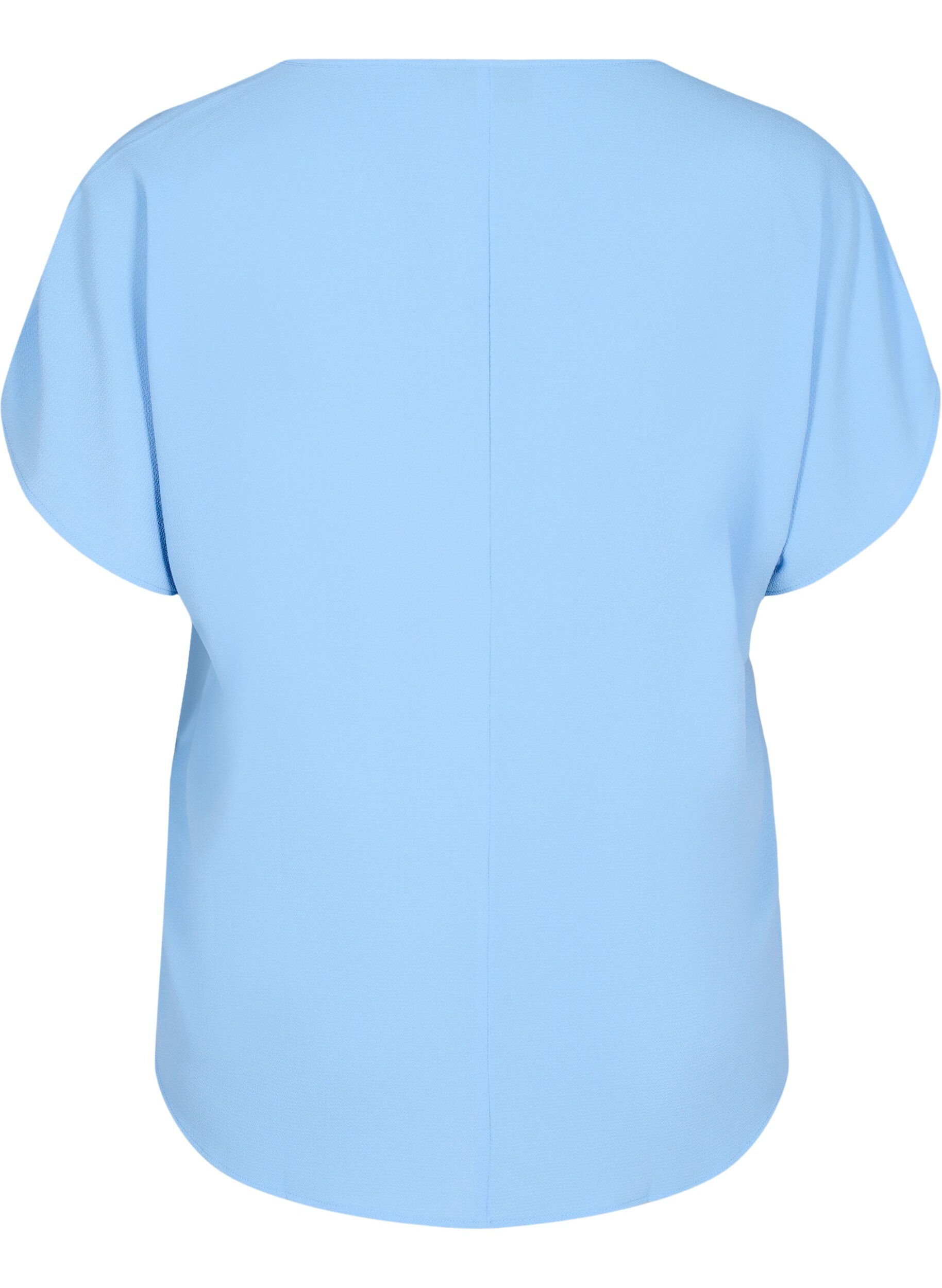 Zizzi Blouse &agrave; manches courtes et encolure ronde, Bleu Clair, Packshot image number 1