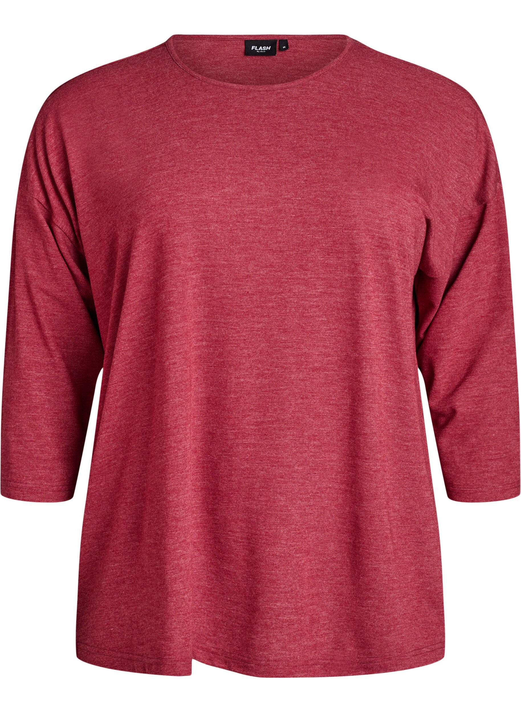 ZizziJersey blouse met 3/4 mouwen, Rood, Packshot image number 0
