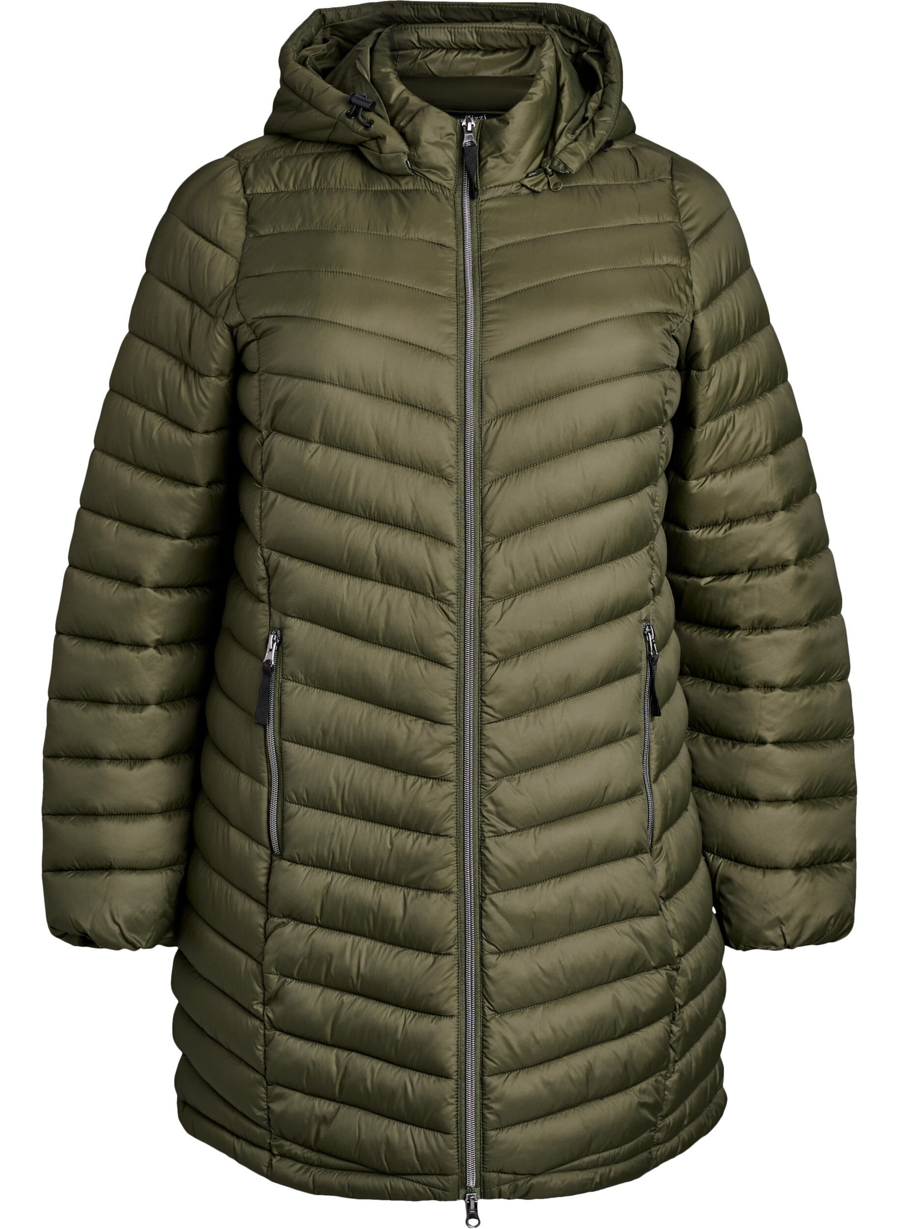 ZizziVeste l&eacute;g&egrave;re avec poches et capuche amovible., Vert fonc&eacute;, Packshot image number 0
