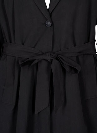Trench-coat long avec ceinture, Black, Packshot image number 2