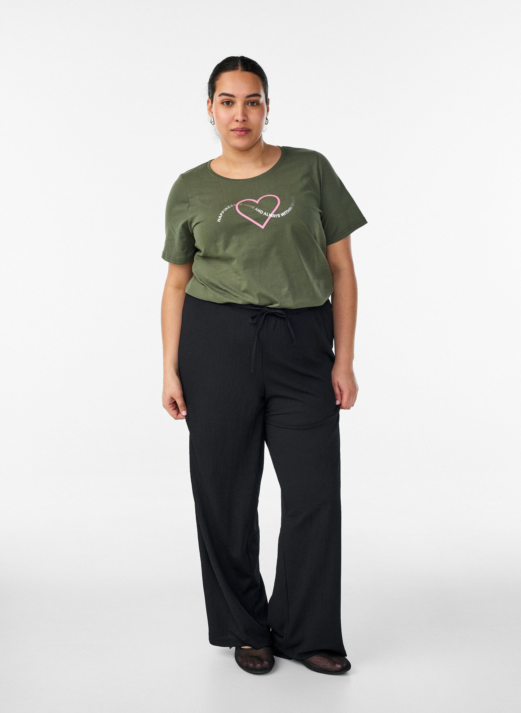 ZizziT-shirt met motief, Groen, Model image number 1