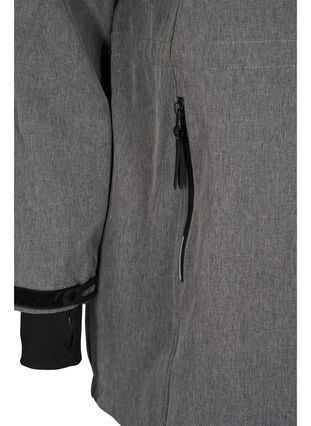 Softshell jas met afneembare capuchon, Medium Grey Melange, Packshot image number 3