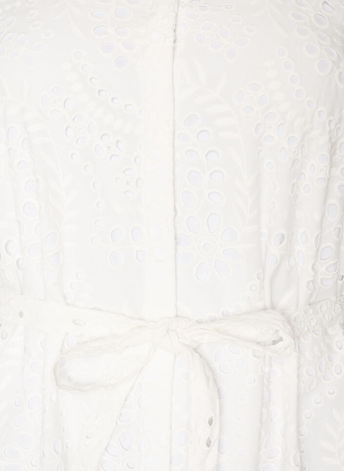 Robe chemise en broderie anglaise avec une ceinture &agrave; nouer, Blanc, Packshot image number 2