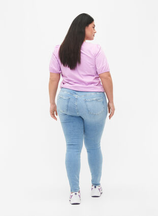 Amy jeans met hoge taille en super slanke pasvorm, Light blue, Model image number 1