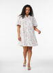 Robe en coton &agrave; imprim&eacute; floral et broderie anglaise, Vanille, Model image number 1