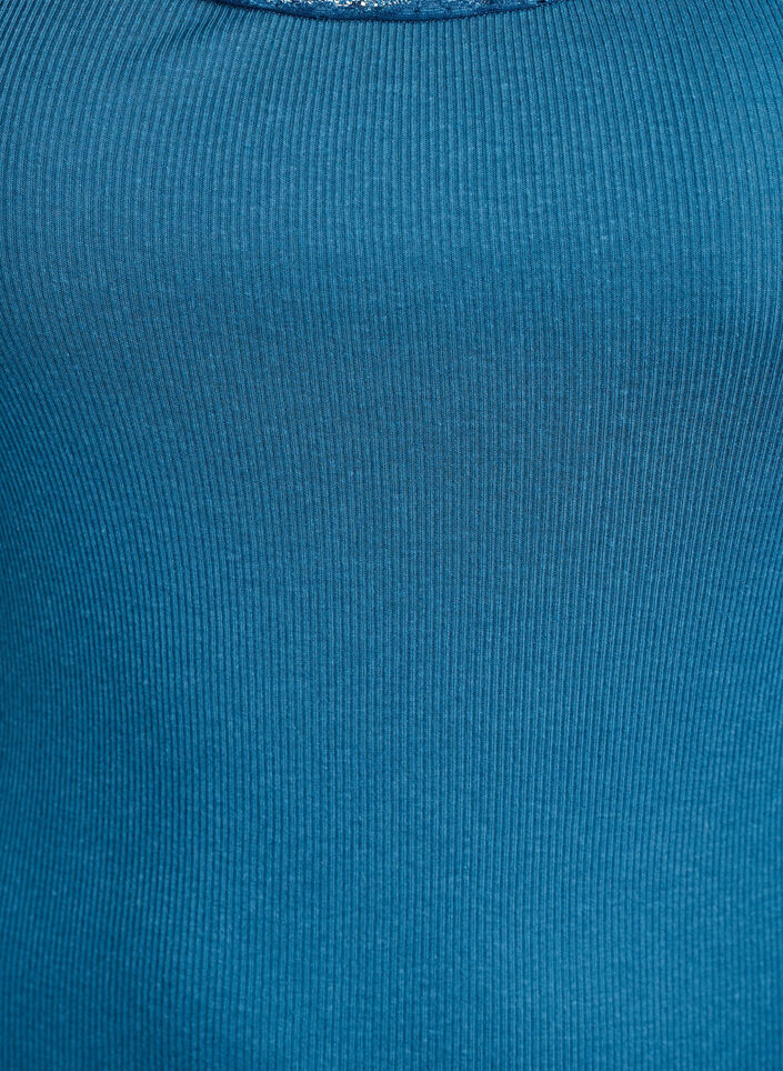 Top met kanten afwerking, Blauw, Packshot image number 2