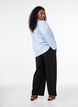 Pantalon ample en jersey taille haute, Noir, Model image number 1