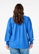 Blouse en viscose avec smock et d&eacute;tails fronc&eacute;s, Bleu, Model image number 2