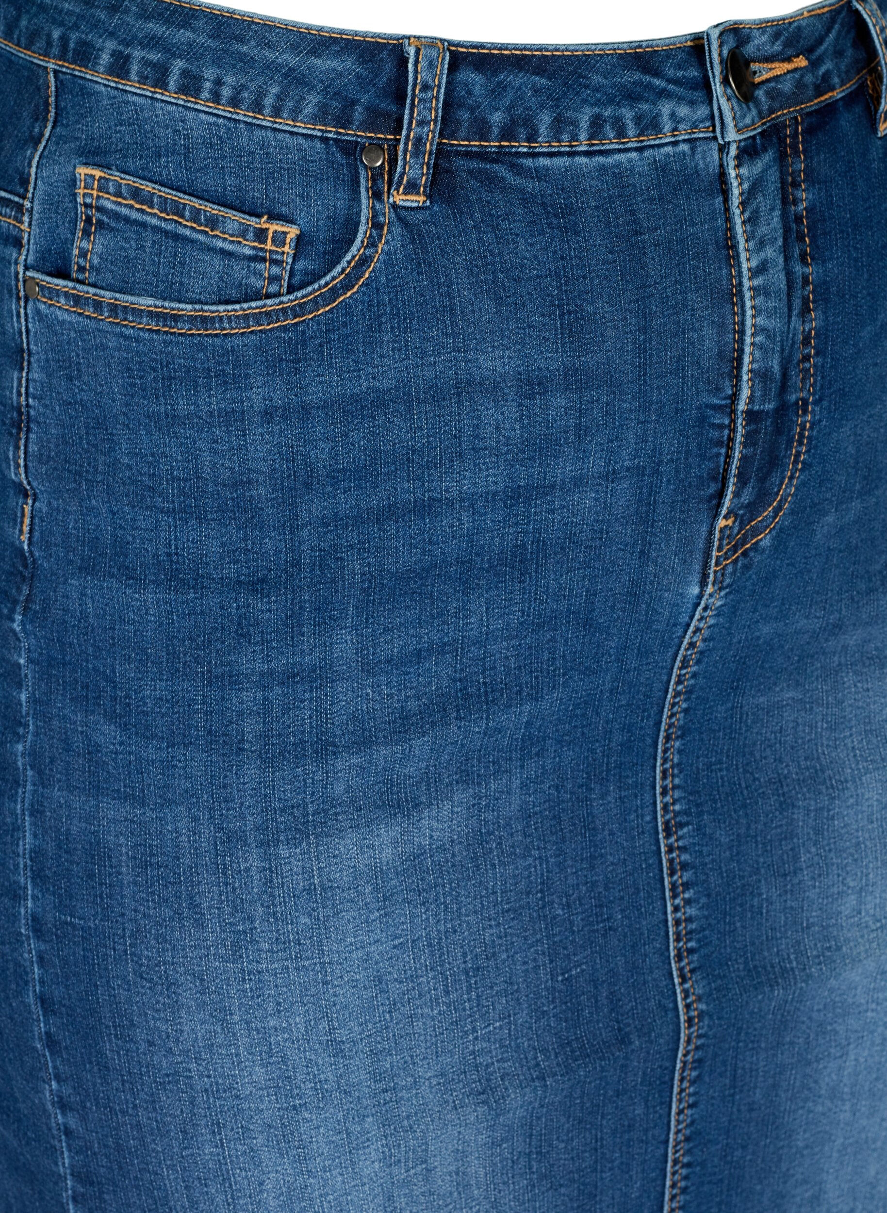 ZizziDenim midi-rok met split, Blauw, Packshot image number 2
