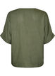 Blouse en viscose avec bordure crochet et boutons, Vert, Packshot image number 1