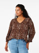 Luipaardprint blouse met 3/4 mouwen, Leo AOP, Model image number 0