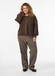 Vest van ribtricot met knopen, Bruin, Model image number 1