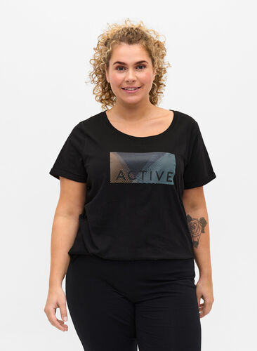T-shirt de sport avec imprimé, Black Citadel, Model image number 0