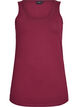 Effen gekleurd basic top in katoen, Donker Bordeaux, Packshot image number 0