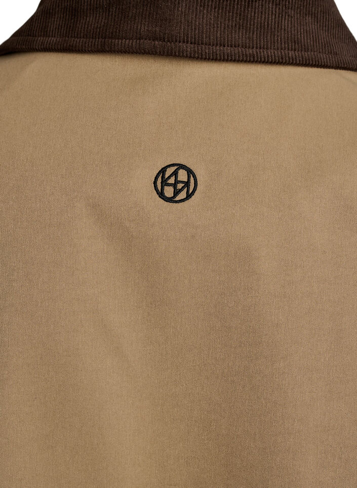 Veste l&eacute;g&egrave;rement matelass&eacute;e avec col en velours c&ocirc;tel&eacute;, Marron, Packshot image number 4