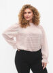 Blouse met lange mouwen en gedessineerde textuur, Whisper Pink, Model image number 0