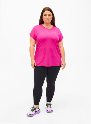 Trainings T-shirt met korte mouwen, Neon Pink Glo, Model image number 2