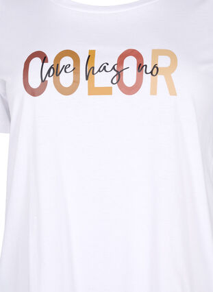 T-shirt en coton avec imprimé, Bright White COLOR, Packshot image number 2