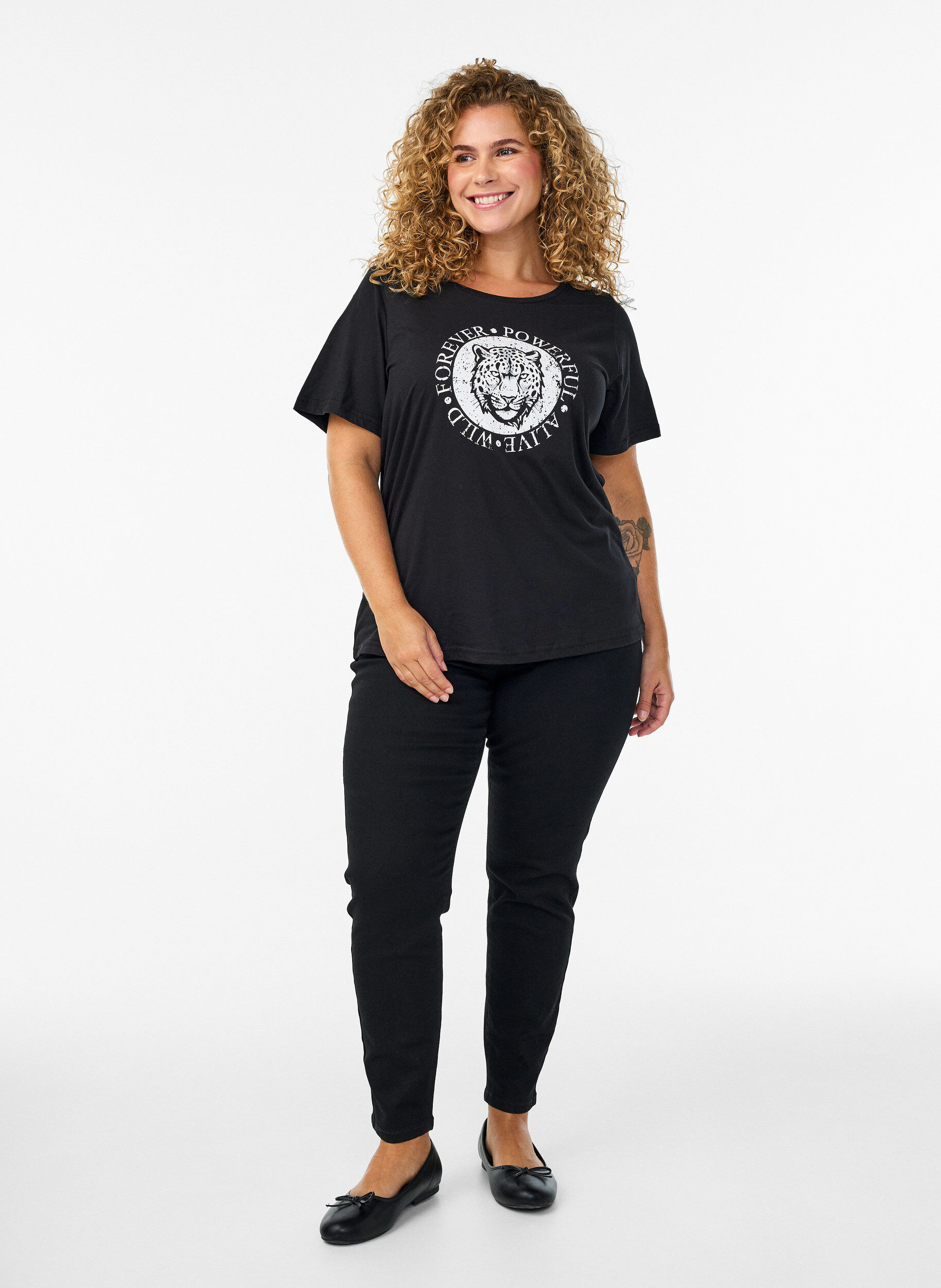 ZizziT-shirt imprim&eacute;, Noir, Model image number 1