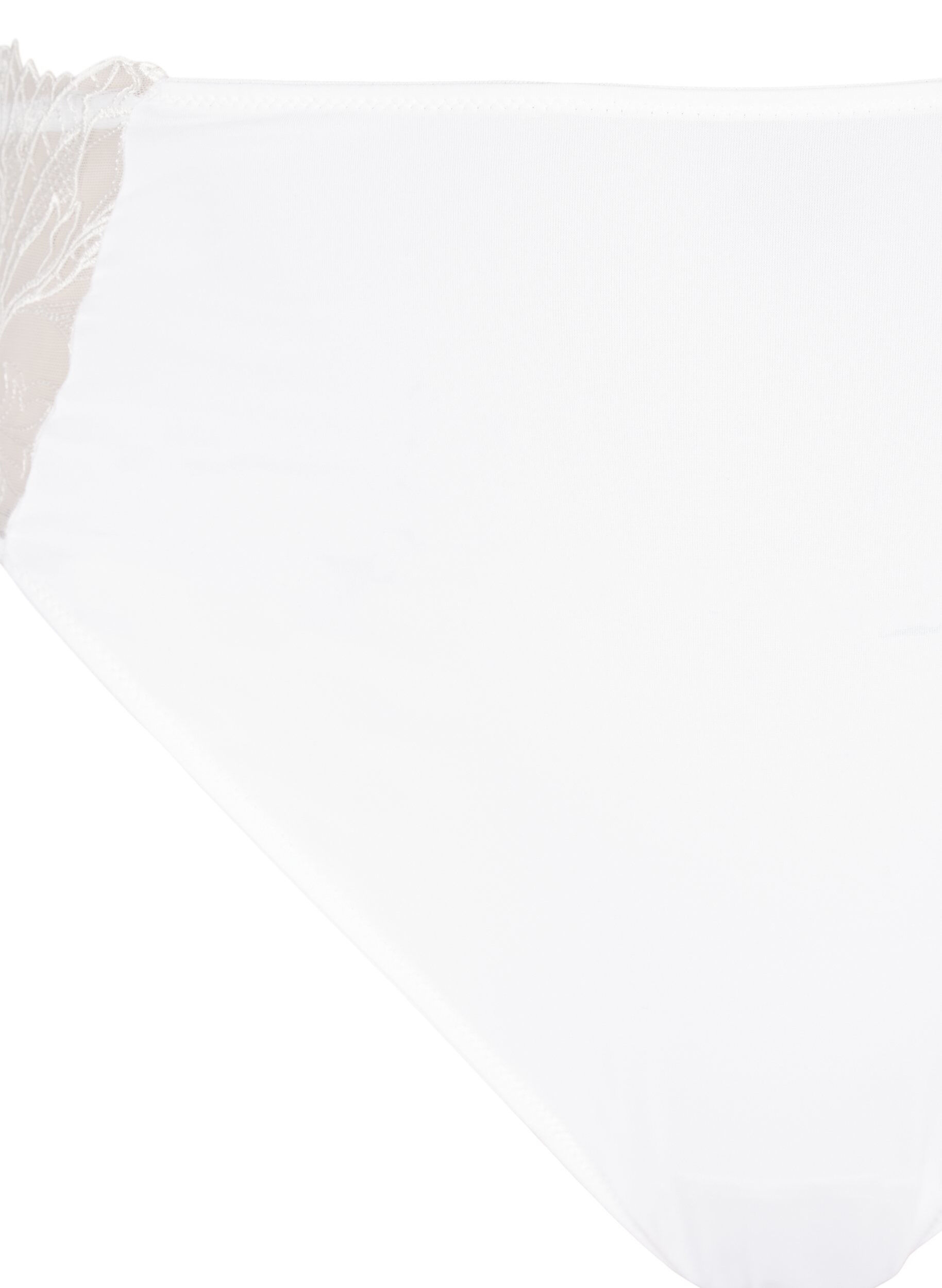 Zizzi String en microfibre avec dentelle, Blanc, Packshot image number 2