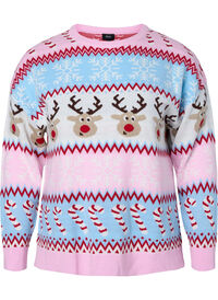 Pull tricoté avec motif de Noël