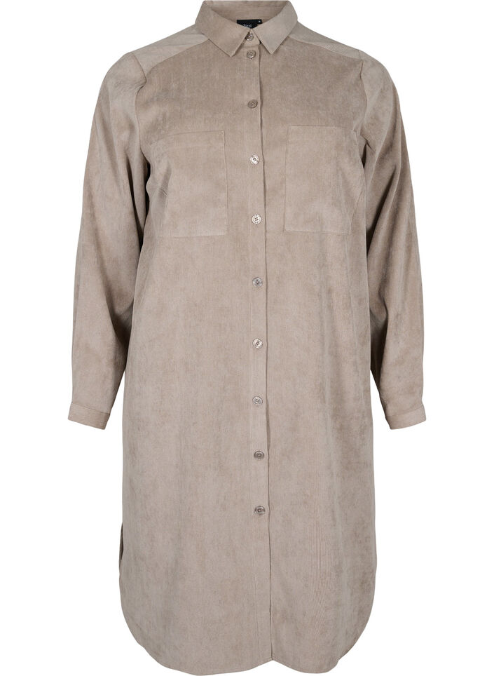 Robe chemise en velours, Fungi, Packshot image number 0