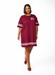 Kort T-shirtjurkje met sportieve details, Donker Bordeaux, Model image number 1