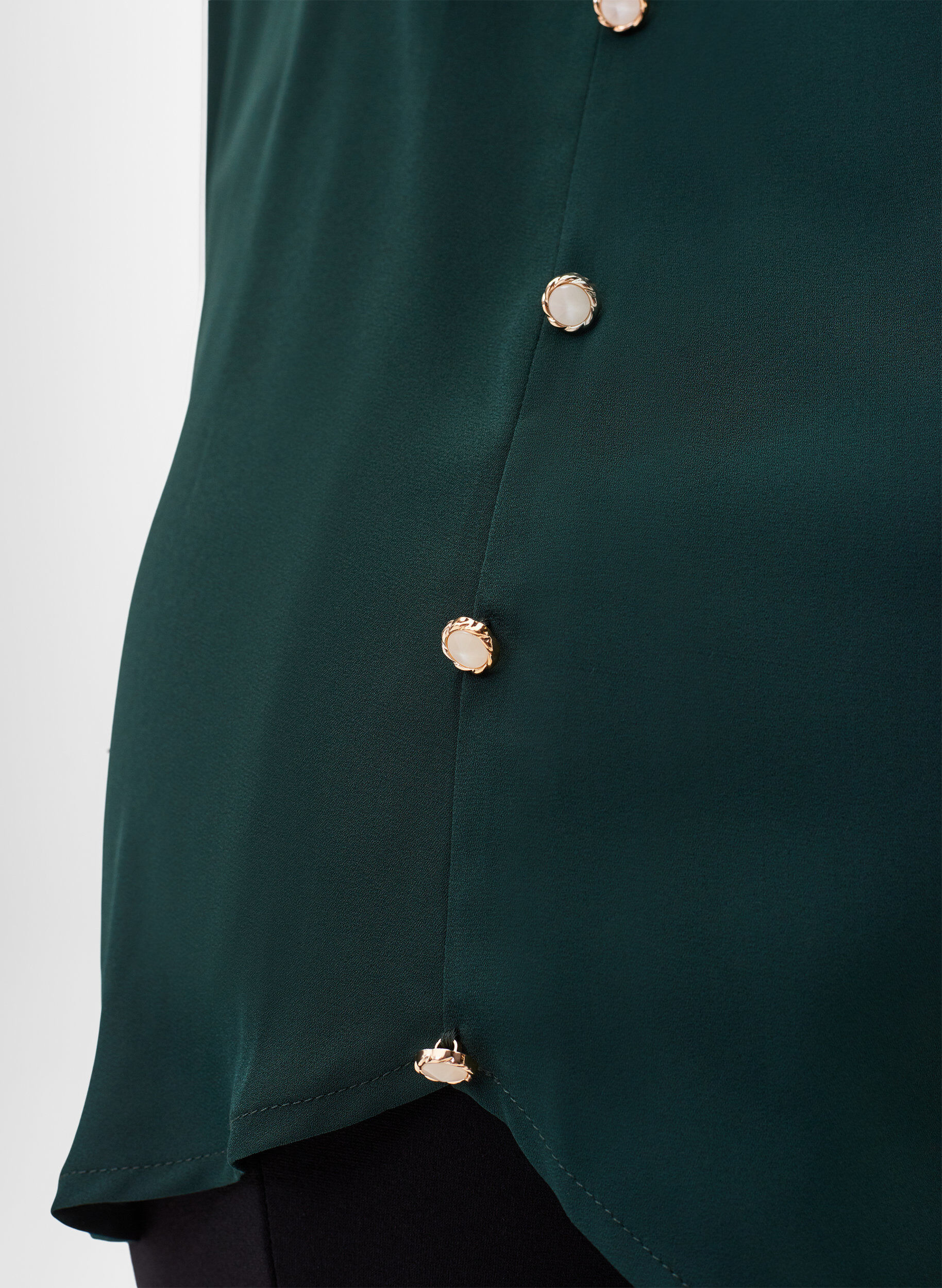 Zizzi Chemise &agrave; manches longues avec col &agrave; volants, Scarab, Model image number 2