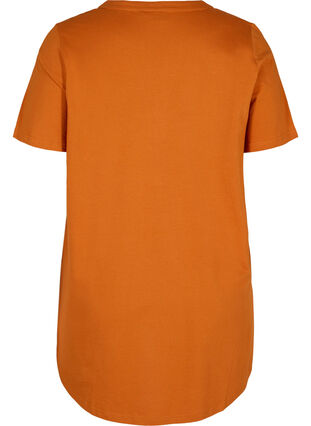 T-shirt en coton avec col en V et boutons, Autumnal, Packshot image number 1