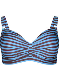 Bikini beugelbeha met print, BlueBrown Stripe AOP, Packshot