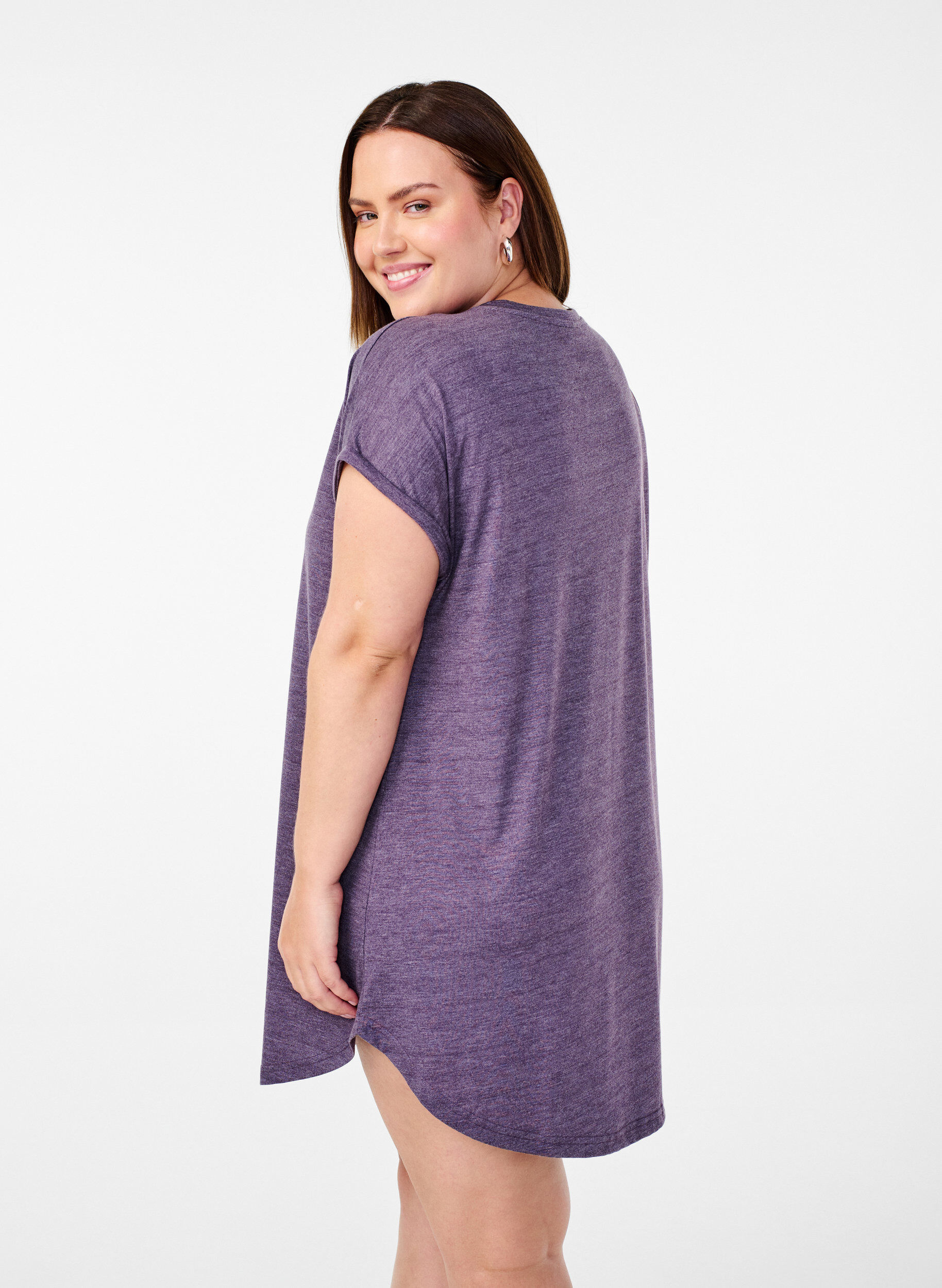 ZizziNachthemd met korte mouwen en tekstprint, , Model image number 2