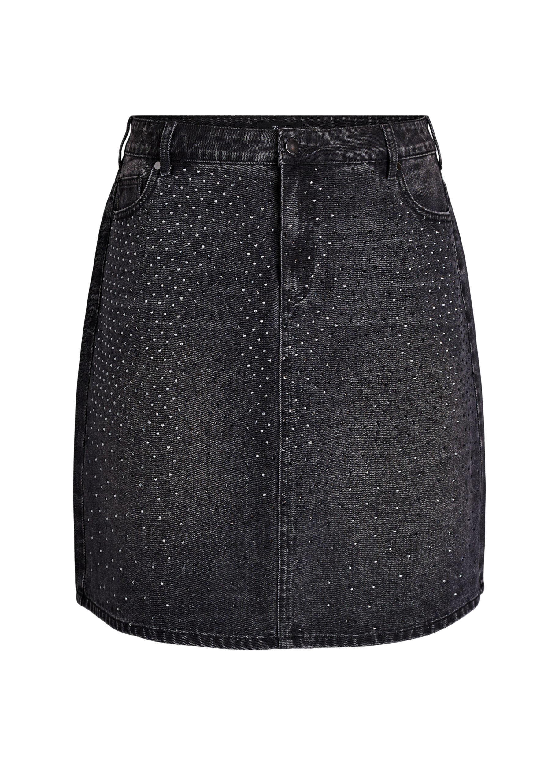 Jupe courte en jean avec strass