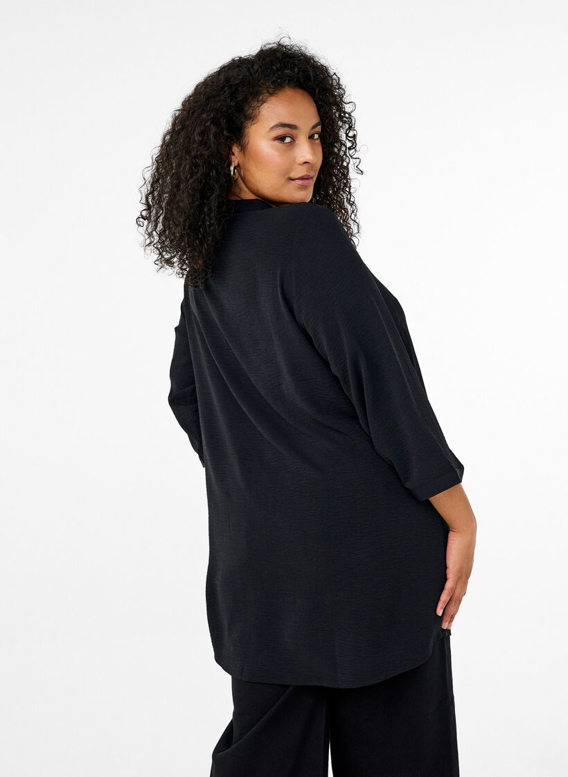 Tuniek met 3/4 mouwen, Zwart, Model image number 2
