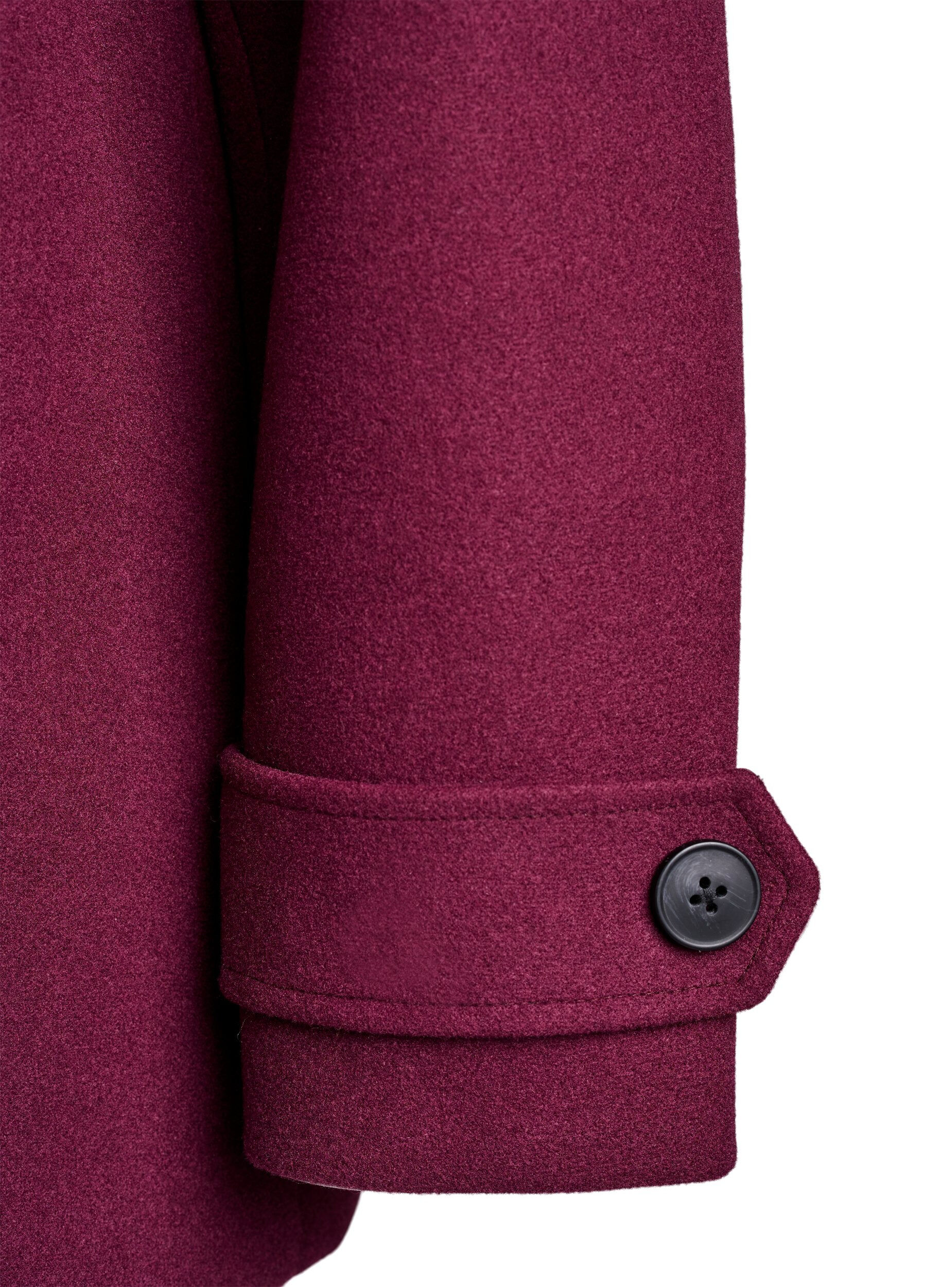 ZizziManteau court avec fermeture &agrave; double-boutonnage, Bordeaux, Packshot image number 4