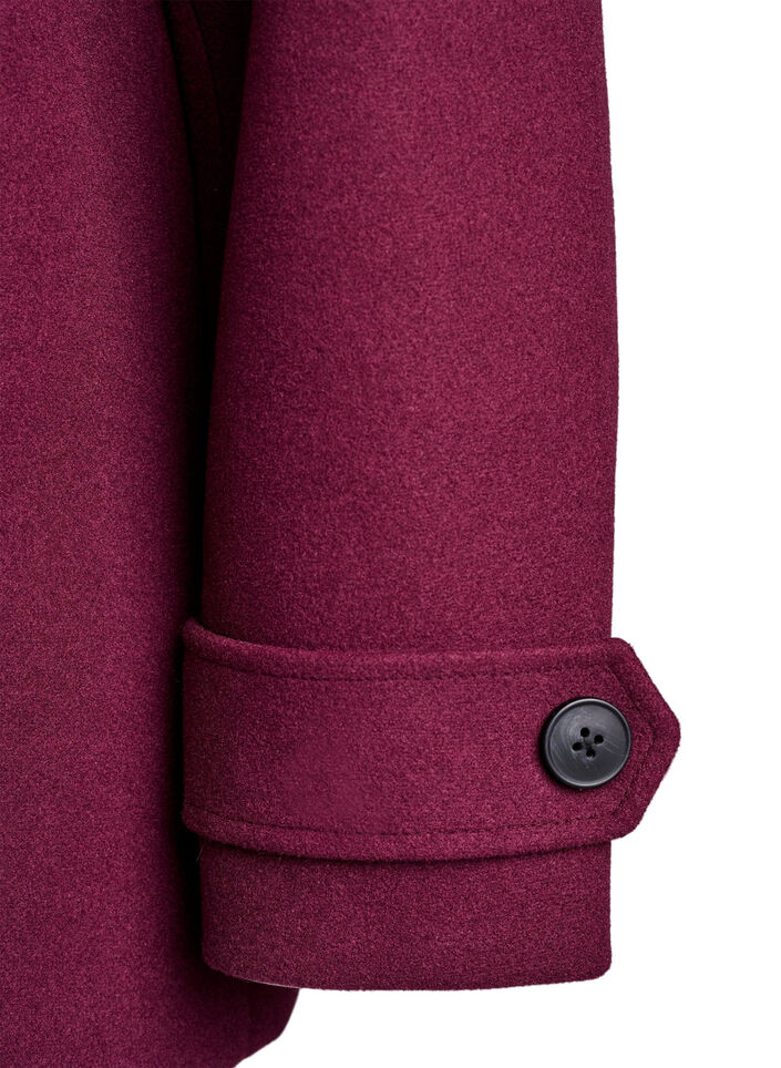 Manteau court avec fermeture &agrave; double-boutonnage, Bordeaux, Packshot image number 4