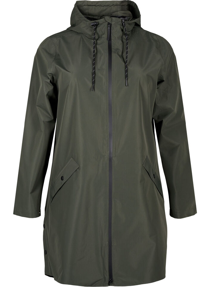 Imperm&eacute;able avec poches et capuche, Vert, Packshot image number 0