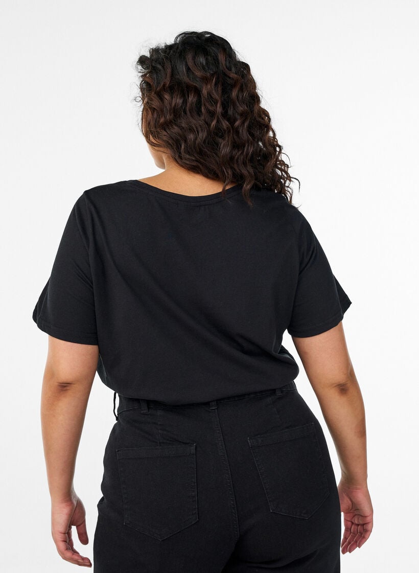 T-shirt imprim&eacute;, Noir, Model image number 2
