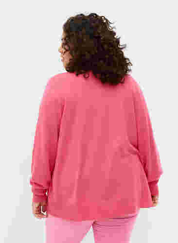 Geribd vest met knoopsluiting, Hot Pink, Model image number 1