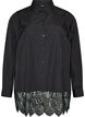 Chemise ample avec une large bordure en dentelle, Noir, Packshot image number 0