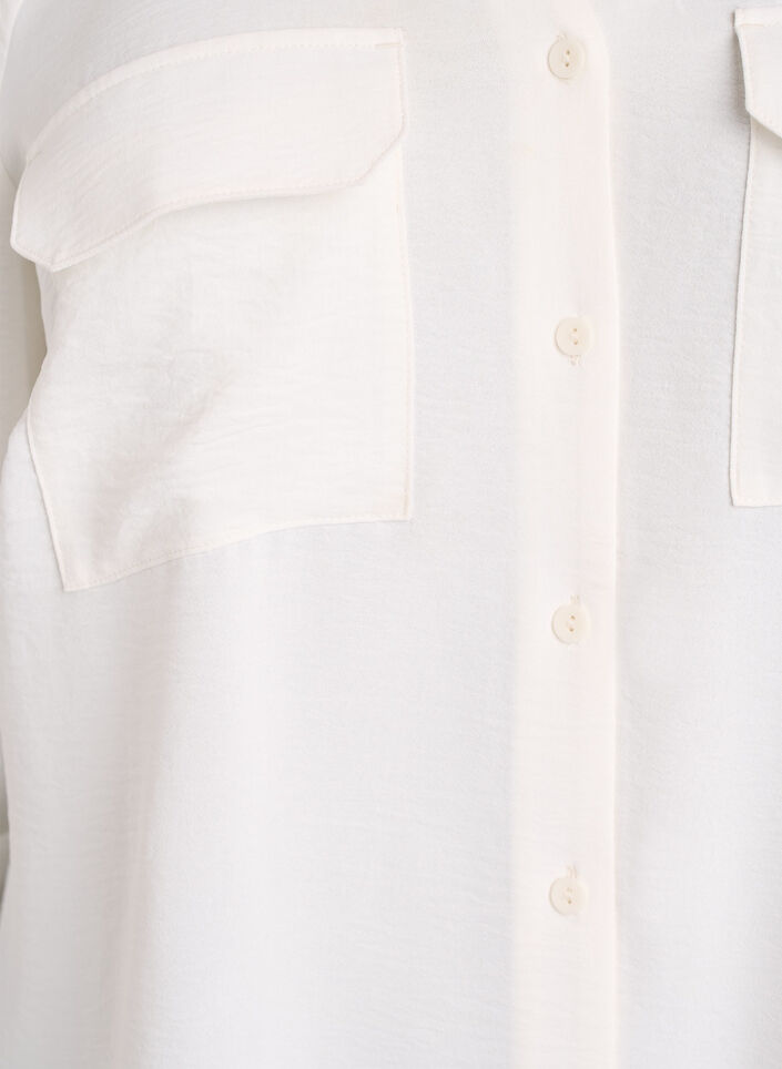 Shirt met 3/4 mouwen en borstzakken, Vanille, Packshot image number 2