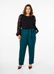 High-waist broek met ruches en een strikriem, Sea Moss Melange, Model image number 0