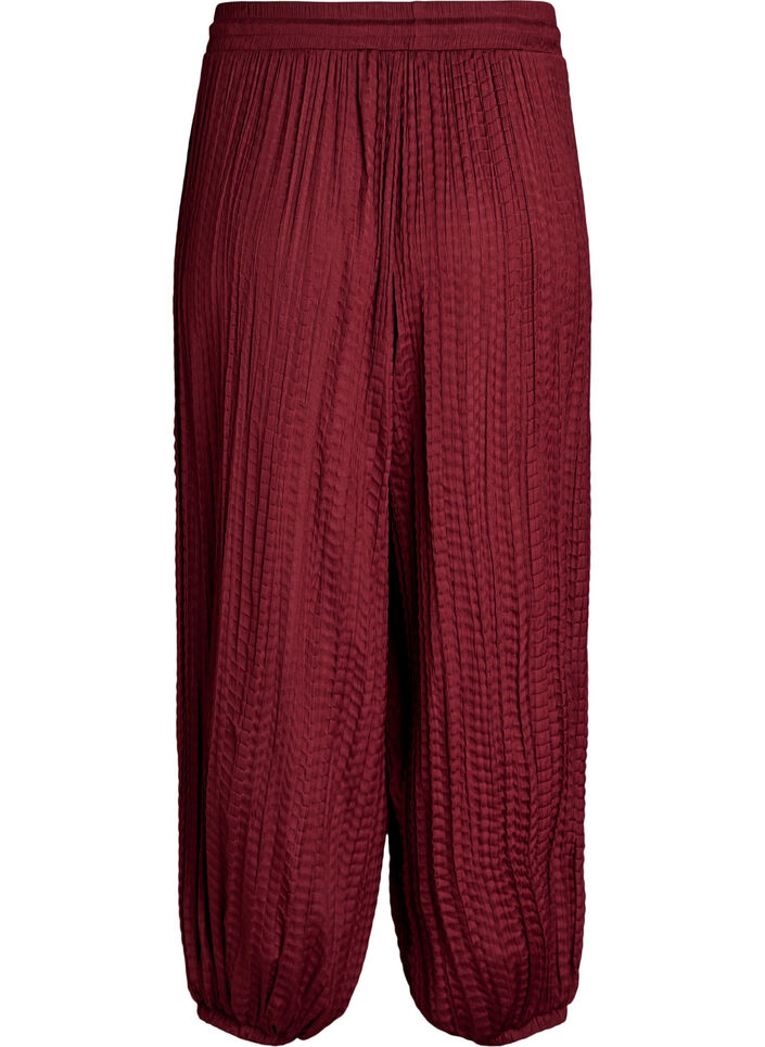 Ballonbroek met structuur en elastische taille, Rood, Packshot image number 1