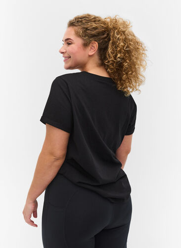 Sport-T-shirt met print, Black Diva Pink, Model image number 1